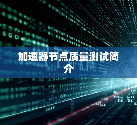 加速器节点质量测试简介