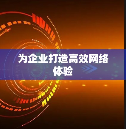 为企业打造高效网络体验