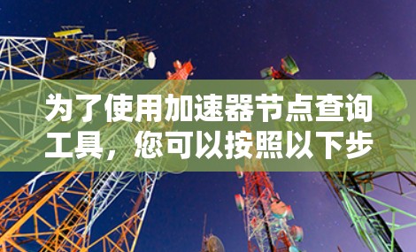 为了使用加速器节点查询工具，您可以按照以下步骤进行