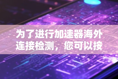 为了进行加速器海外连接检测，您可以按照以下步骤进行