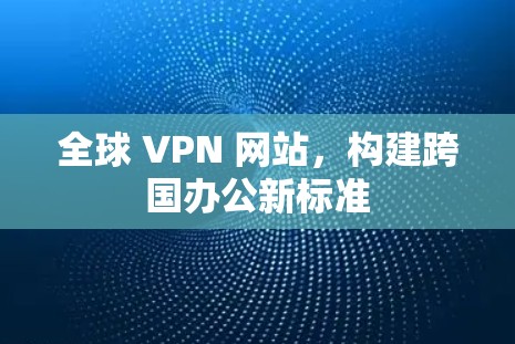 全球 VPN 网站,构建跨国办公新标准 全球 VPN 网站,构建跨国办公新标准