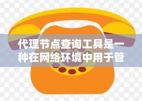 代理节点查询工具是一种在网络环境中用于管理网络节点上的查询系统。它通过代理节点来执行各种查询操作，如数据统计、搜索、分析等。以下是对该工具的详细总结