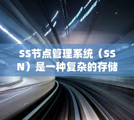 SS节点管理系统(SSN)是一种复杂的存储资源管理工具,主要用于保障数据的安全性和可用性。以下是对SSN的功能和使用的详细说明 SS节点管理系统(SSN)是一种复杂的存储资源管理工具,主要用于保障数据的安全性和可用性。以下是对SSN的功能和使用的详细说明